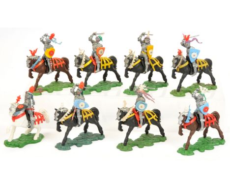 Britains Swoppets - A Group of Complete, Mounted '15th Century Knights'. Circa late 1960s. Conditions generally appear Good P
