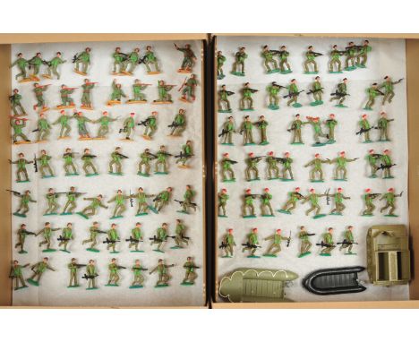 Timpo - 'Modern Army' Series - A Large Group of Figures Etc. Comprising: British Infantry &amp; Airborne figures plus a pair 