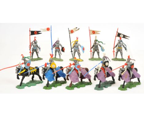 Britains Swoppets - A Group of Complete '15th Century Knights' (Mounted &amp; Foot). Circa late 1960s. Conditions generally a