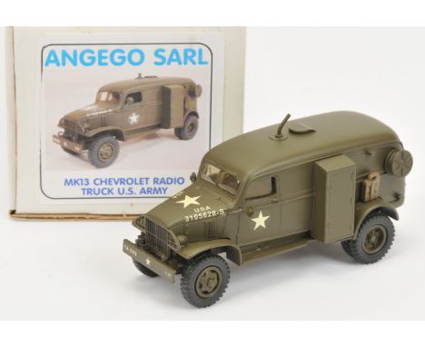 Angego Sarl (France) - 'MK13 Chevrolet Radio Truck U.S. Army', Boxed. White metal, 1:48 scale. Manufactured in England by Har