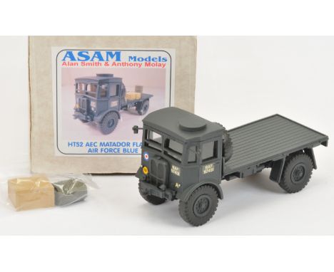 ASAM Models - 'HT52 AEC Matador Flatbed Air Force Blue', Boxed. White metal, 1:48 scale. Condition generally appears Near Min
