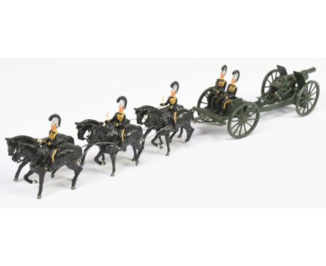 Britains - 'Dragons Espagnol' (Spanish Dragoons) Gun &amp; Limber Team. Conditions generally appear Fair overall (repaired &a