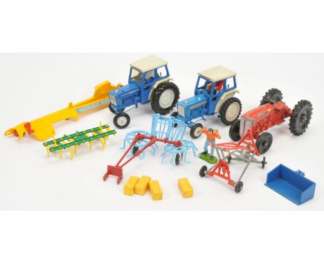 Britains Farm Series &amp; Lone Star - A Group of Tractors &amp; Farm Machinery. Including: Britains Models 9527 'Ford 5000 T