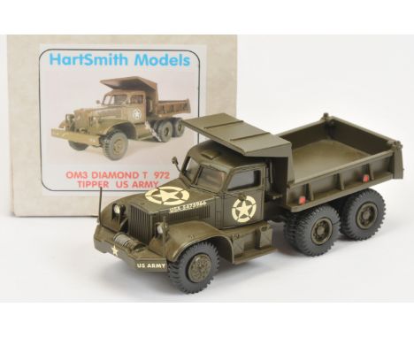 HartSmith Models Ltd - 'OM3 Diamond T 972 Tipper U.S. Army', Boxed. White metal, 1:48 scale. Condition generally appears Near