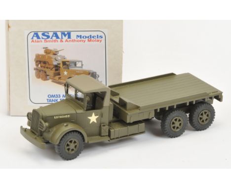 ASAM Models - 'OM33 Mack NR ST Tank Transporter', Boxed. White metal, 1:48 scale. Condition generally appears Near Mint overa