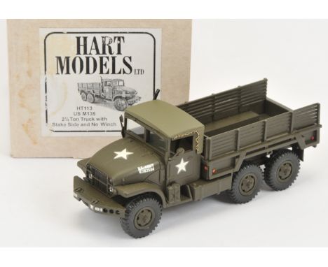 Hart Models - 'HT113 US M135 2&frac12; Ton Truck with Stake Side and No Winch', Boxed. White metal, 1:48 scale. Condition gen