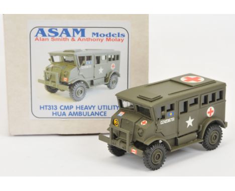 ASAM Models - 'HT313 CMP Heavy Utility HUA Ambulance', Boxed. White metal, 1:48 scale. Condition generally appears Near Mint 