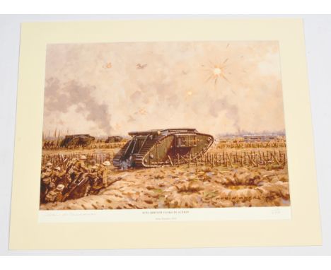 Robert Wheeldon (b. 1945) 'WWI British Tanks in Action', 2005. Signed, Limited Edition Print (#19/250), Unframed. Conditions 