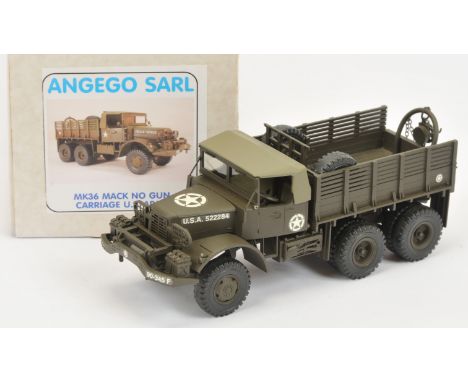 Angego Sarl (France) - 'MK36 Mack No Gun Carriage U.S. Army', Boxed. White metal, 1:48 scale. Manufactured in England by Hart