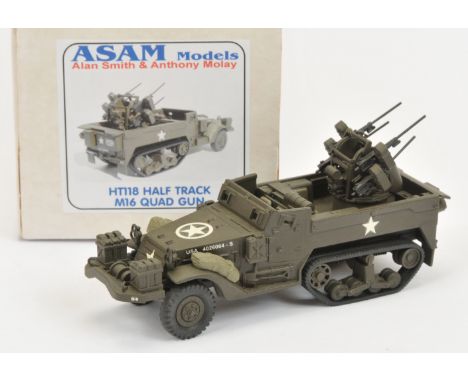 ASAM Models - 'HT118 Half Track M16 Quad Gun', Boxed. White metal, 1:48 scale. Condition generally appears Near Mint overall,