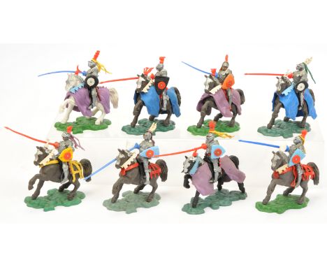 Britains Swoppets - A Group of Complete Mounted '15th Century Knights'. Circa late 1960s. Conditions generally appear Good Pl