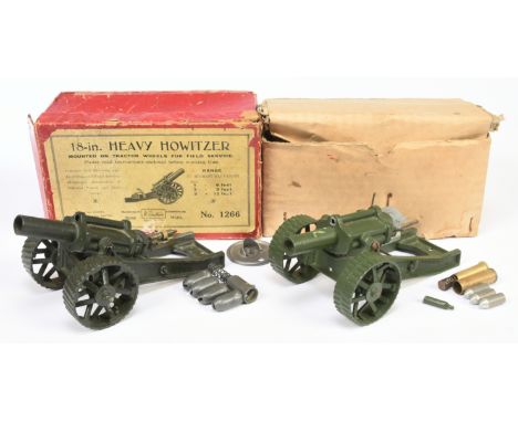 Britains - A Pair of Boxed Artillery Guns. Comprising: 1266 '18-in. Heavy Howitzer' (1930s version) &amp; 9740 'Mobile 18" He