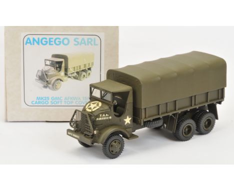 Angego Sarl (France) - 'MK25 GMC AFKWX 15FT Cargo Soft Top Covered', Boxed. White metal, 1:48 scale. Manufactured in England 