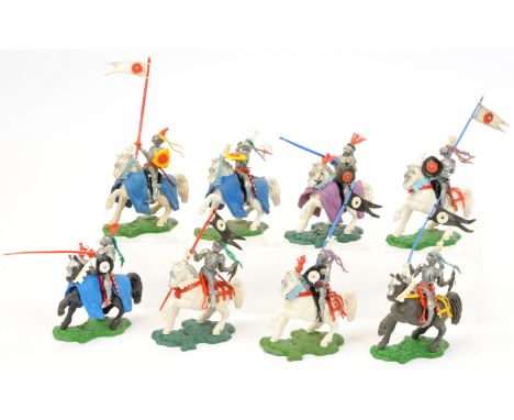 Britains Swoppets - A Group of Complete, Mounted '15th Century Knights'. Circa late 1960s. Conditions generally appear Good P