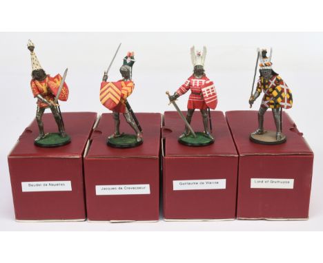 British Toy Soldier Co. - 90mm Series -&nbsp; A Group of Boxed Medieval Knights. Comprising: 'Jacques de Crevecoeur'; Baudot 