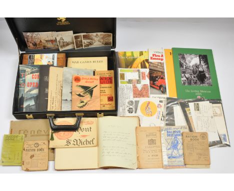 A Mixed Collection of Vintage / Nostalgic Literature. Includes British ration books (WWII &amp; early-1950s), military bookle