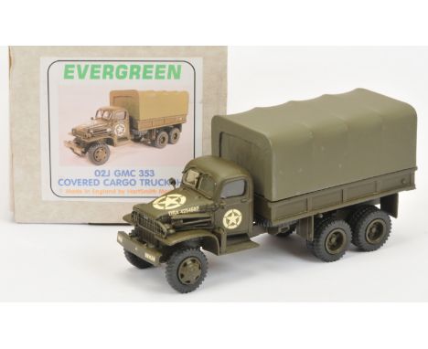 Evergreen (Netherlands) - '02J GMC 353 Covered Cargo Truck (HT)', Boxed. White metal, 1:48 scale. Condition generally appears