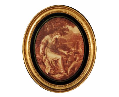 A pair of 19th Century engravings in moulded gilt frames, each 44cm x 37cm, together with a further print of a lady (3)