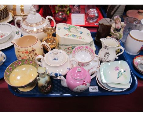 A Spode Cheese Dish, Wood's jug, St. Andrews mini teapot, other ceramics:- One Tray