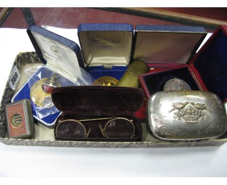 Pince-Nez, seal fob pendant, illustrated miniature bible, lighter, etc. 