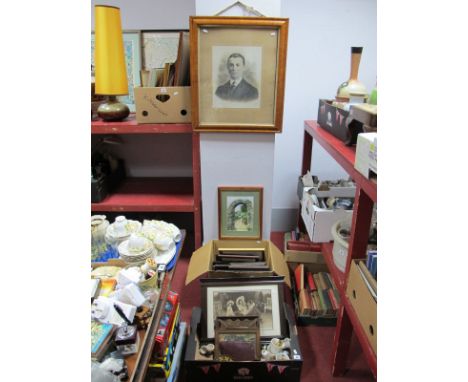 An Early XX Century Photograph of a Gentleman in a Maple Frame, frames, red leather photo frame, brass, toasting fork, etc:- 