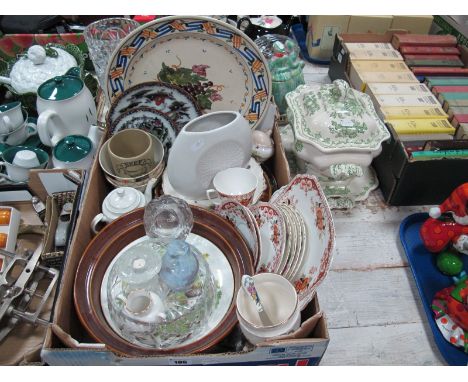 A Mason's "Fruit Basket" Tureen and Stand, Caithness vase, Edwardian teawares, Italian platter, lead crystal fruit bowl etc:-