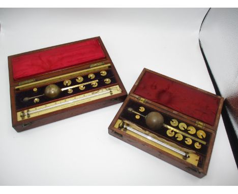 Two Sikes Hydrometers in Mahogany Cases