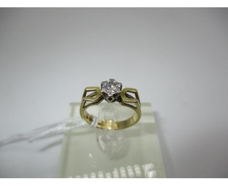 18ct Gold Diamond Solitaire Ring, 3.57g, Size K