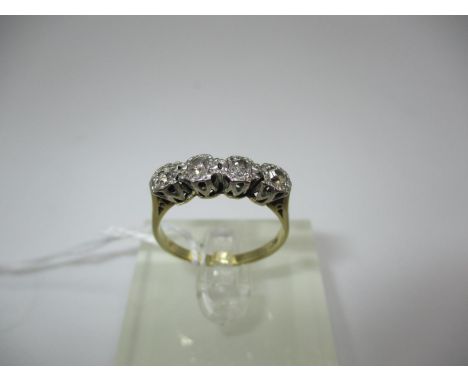 18ct Gold 4 Stone Diamond Ring, 3.96g, Size R
