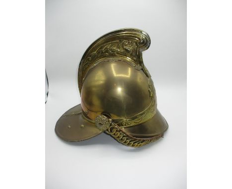 Reproduction Brass Firemans Helmet with LCC LFB Logo