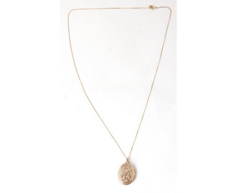 A 9CT GOLD LOCKET AND CHAIN, WEIGHT 2.7G