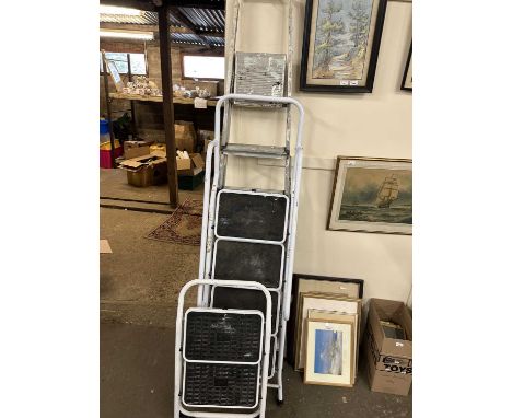 Aluminium step ladder and two other step ladders