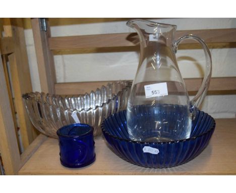 Small quantity of glass ware to include two bowls, a jug and a tea light holder