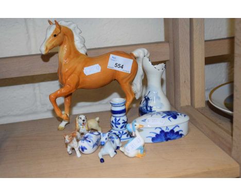 Ceramic Palomino together with a Wade Whimsey and other small ceramic items