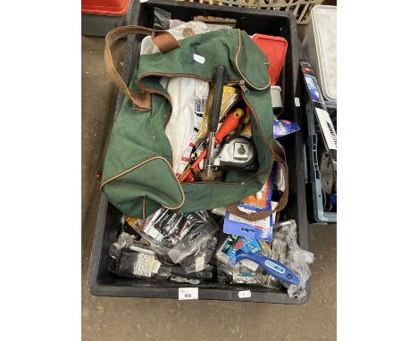 Box of various assorted tools and garage clearance items