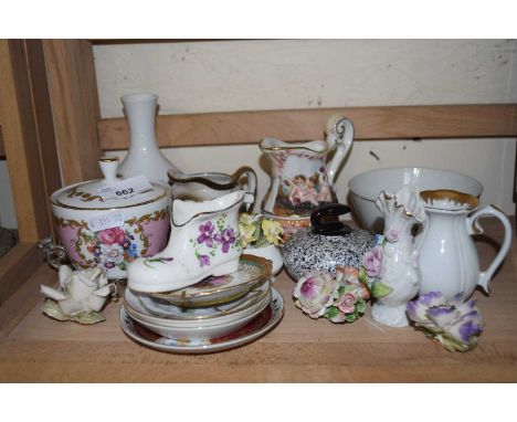 Mixed lot of ceramics to include a novelty Carlton ware Curling Scotch Whisky decanter