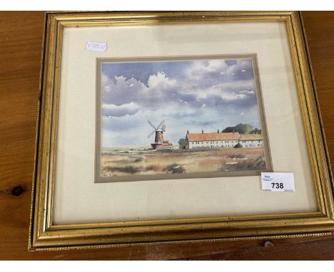 Cley Mill, Norfolk, John Poole, 94, reproduction print, framed and glazed
