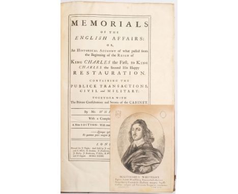 WHITELOCKE, Bulstrode ... Memorials of the English Affairs: or, an Historical Account of what passed from the beginning of th