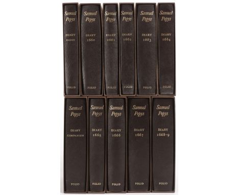 PEPYS, Samuel - The Diary of Samuel Pepys : [edit] Robert Lathem & William Matthews, 11 vol. set, quarter brown morocco marbl