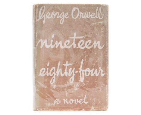ORWELL, George - Nineteen Eighty-Four : light green cloth with red lettering in price-clipped, faded and much torn d/w (still