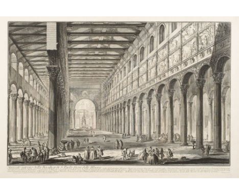 PIRANESI, Giovanni Battista : (1720-1774) - three etched prints, " Spaccato interno della Baslilca di S. Paolo fuori delle Mu