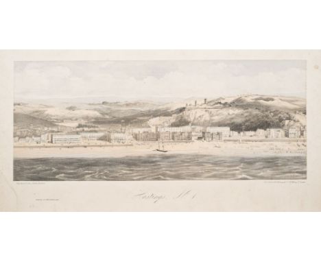 LYME REGIS : " A View of the Extraordinary Land Slip, at Dowlands near Lyme Regis, Dorsetshire," large lithograph, 515 x 220 
