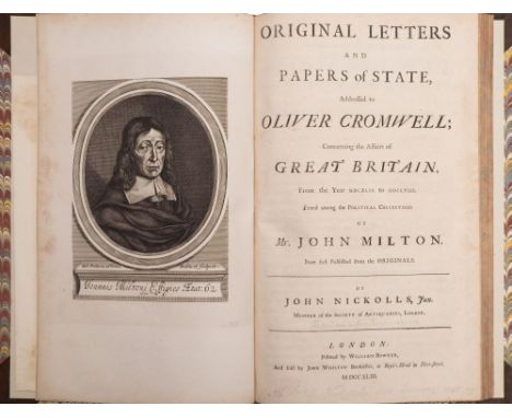 NICKOLLS, John. Original Letters and Papers of State, Addressed to Oliver Cromwell; Concerning the Affairs of Great Britain. 