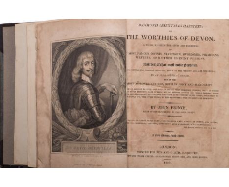 PRINCE, John - The Worthies of Devon : portrait plates, half morocco, 4to, 1810.* Sir Joshua Rowe copy