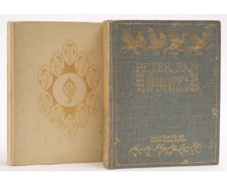 RACKHAM, Arthur [ illust ] Peter Pan in Kensington Gardens : 50 colour plates, org. green gilt pictorial cloth, spine stained