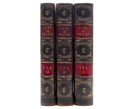 CLARKE, James Stanier & M'ARTHUR, John - The Life and Services of Horatio Viscount Nelson : 3 vols, portrait plates, half cal