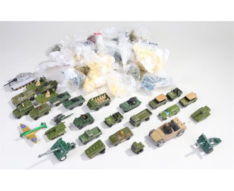 Collection of Airfix HO-OO scale plastic figures together with Dinky and Matchbox armoured fighting vehicles, (Qty)