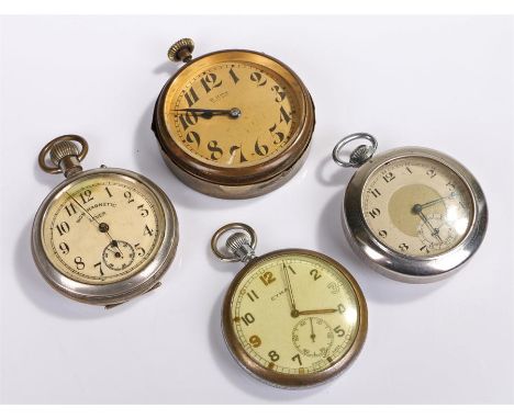 A Cyma Swiss made military pocket watch, stamped on the reverse with GS/TP, broad arrow and the serial number 057355, togethe