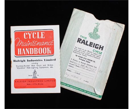 The owners manual for Raleigh Cycle dated 1959.no 72998 in original envelope.
