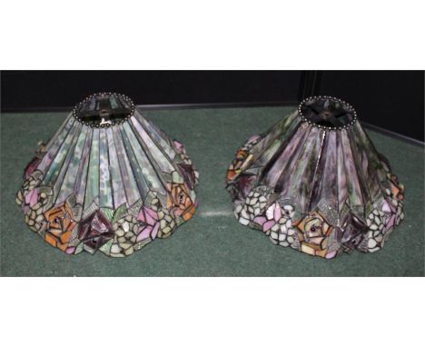 Pair of large light shades, coloured plastic, (2)